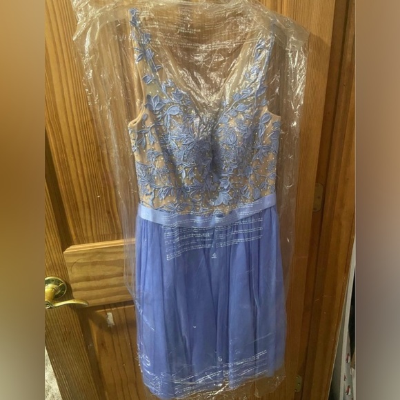 Sherri Hill Short purple flower dress size 8 - Picture 6 of 8